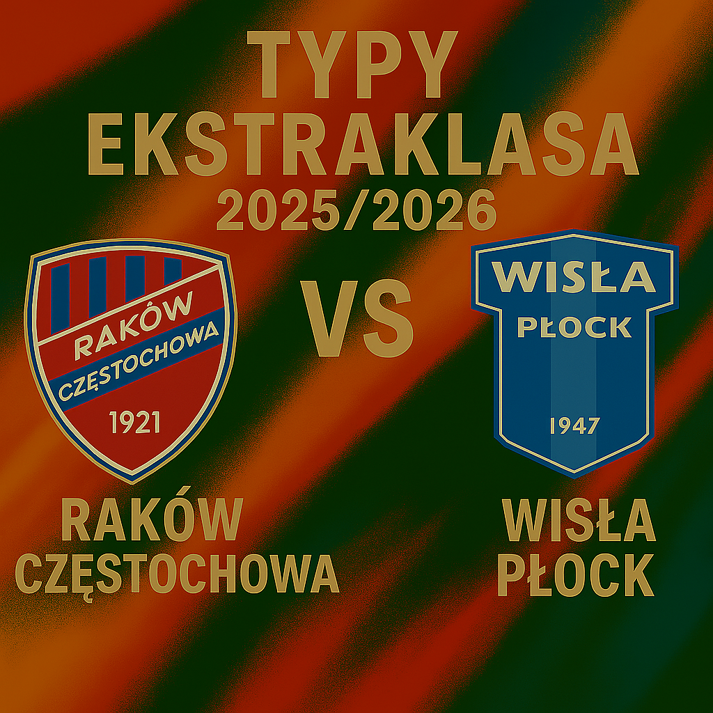 Typy Ekstraklasa 2025/2026: Raków Częstochowa vs Wisła Płock – 2 kolejka
